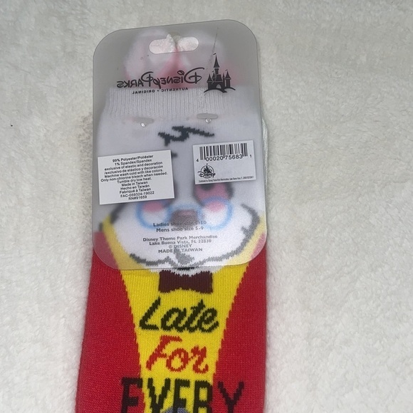 Disney parks Socks for Adults - White Rabbit - Late for Everything - Picture 4 of 4